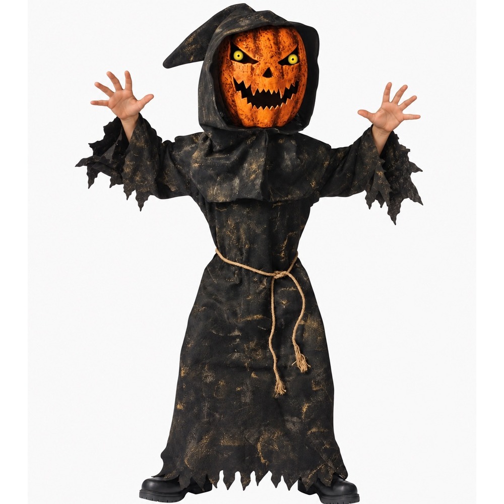 Spirit Halloween Kids Pumpkin Prowler Costume Black Orange Size Large 12-14